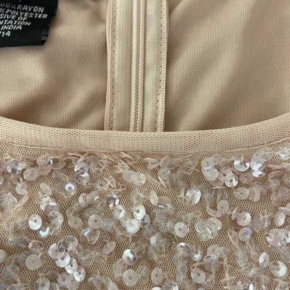 NWT Pissaro Nights Sequin Bodice Gown Dress Blush - Picture 4 of 8